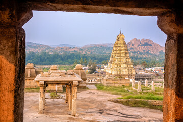 Wall Mural - Virupaksha Temple dedicated to lord Shiva is located in Hampi in India.