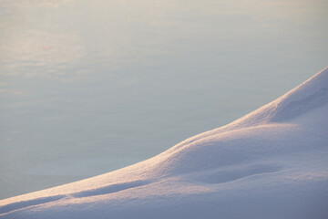 Wall Mural - abstract background morning light on white winter snow landscape