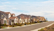 Long Row Of Suburban Homes In California
