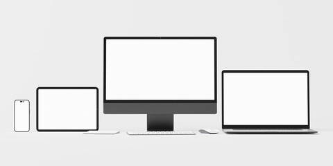 Responsive Web Design and website Mockup, Devices Mock up, Smartphone desktop tablet laptop template Mockup