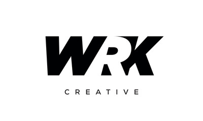 WRK letters negative space logo design. creative typography monogram vector