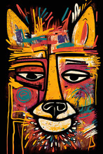 African Ethnic Illustration Of Fox Made With Colorful Brush Strokes. Generative AI