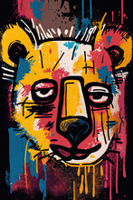 African Ethnic Illustration Of Koala Made With Colorful Brush Strokes. Generative AI