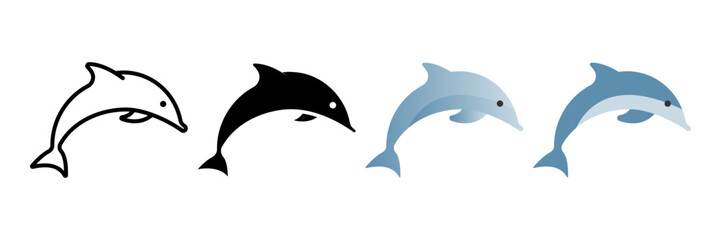 Wall Mural - Dolphin icon. sign for mobile concept and web design. vector illustration