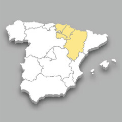  North East region location within Spain map