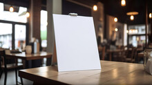 Blank Presentation Board Menu Card In A Restaurant, Generative Ai