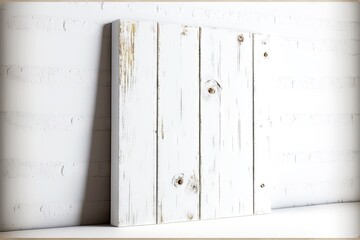 Wall Mural - rustic panel for repair and construction white wooden board, created with generative ai