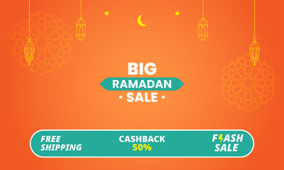 Wall Mural - Ramadan Big Sale Promotion Background Design Template Vector Illustration