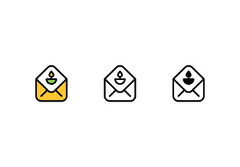 mail icons set with 3 styles, vector stock illustration


