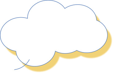 Wall Mural - Dialog message bubble with shadow effect, cloud shape