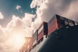 container ship sailing through the vast expanse of the ocean. Generative AI