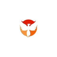 Sticker - Phoenix flame logo icon isolated on white background