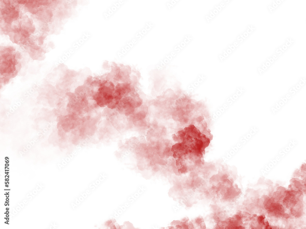 Red smoke on a transparent background.  Illustrations for use in various graphics applications.