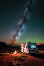 Stunning Perfect Mix Of Art And Photography: A Captivating RV In The Desert