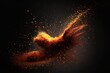 Explosive Spiciness: Cayenne Pepper Powder Bursting Into the Air Isolated Against a Dark Background: Generative AI