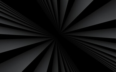 Poster - Abstract black background with 3d lines pattern,  architecture minimal dark gray striped design