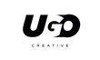 UGO letters negative space logo design. creative typography monogram vector	