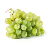 Fototapeta Mapy - An isolated bunch of green grapes on a white background Generative AI