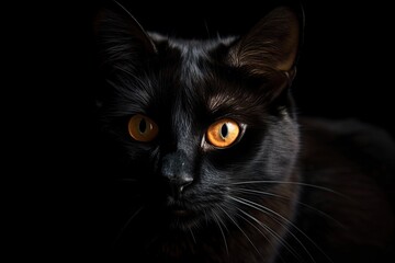 Sticker - Image of a black cat. Generative AI