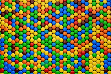 Poster - 3d rendering of a colorful candy pattern with rainbow beans