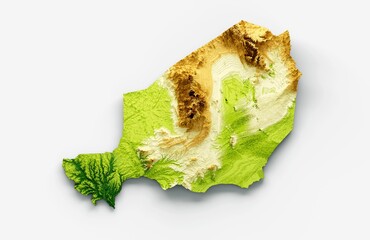 Sticker - 3d illustration of a Niger map isolated on a white background