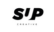 SUP letters negative space logo design. creative typography monogram vector	