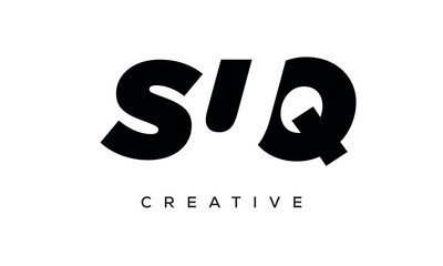 SUQ letters negative space logo design. creative typography monogram vector	