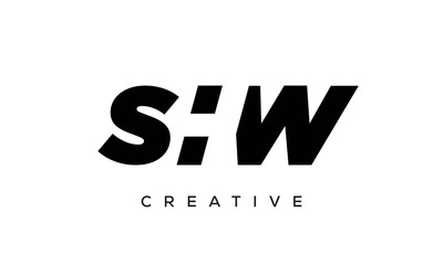 SHW letters negative space logo design. creative typography monogram vector	