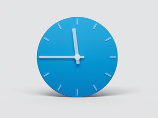 Sticker - 3d illustration of a blue clock icon showing 11:45