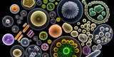 Fototapeta  - microbes and viruses to study their structure and evolution Generative AI