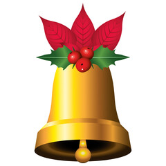 Wall Mural - Christmas bell icon PNG image with transparent background