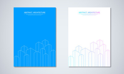 Wall Mural - architectural drawing with building construction for the book cover, brochure, flyer, poster, presen