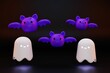 3D render of bat ghost characters