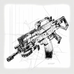 Canvas Print - machine gun sport activity. Generative AI