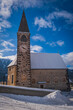 © Сергій Вовк - Small church in St. Magdalena or Santa Maddalena in Geislergruppe or Gruppo dele Odle Italian Dolomites Alps mountains. January 2023