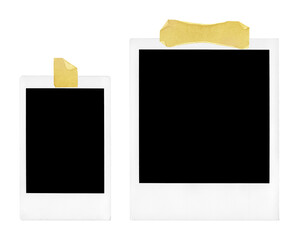 Empty Polaroid photo frames on transparent background	