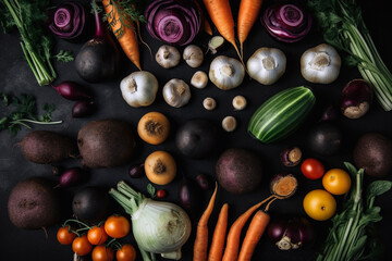 Wall Mural - Healthy Fruits with Vegetable. Ai generative