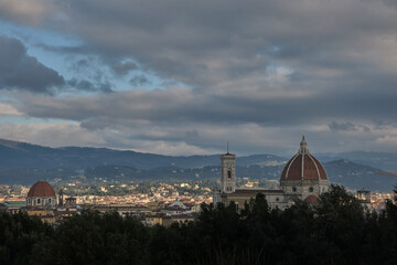 Wall Mural - Florence cathedral under a cloudy sky