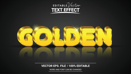 Wall Mural - Golden 3d editable vector text effect