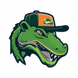 Fototapeta Dinusie - Alligator mascot vector illustration with isolated background