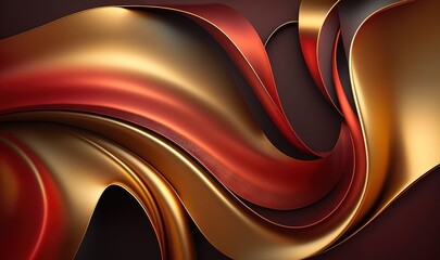 Wall Mural -  a very pretty red and gold design on a black background with a red and gold stripe on the bottom of the image and a red and gold stripe on the top of the bottom of the image.  generative ai