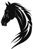 Fototapeta Konie - stencil of horse head on white background