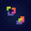 Up logo made of pixels. Vector