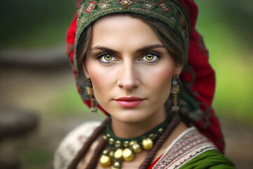 Portrait of a Ukrainian woman. Neural network AI generated art