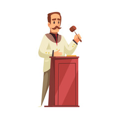 Wall Mural - Auctioneer Flat Illustration