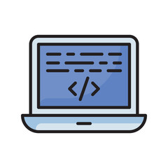 Clean coding  vector filled outline Icon Design illustration. SEO Development And Marketing Symbol on White background EPS 10 File