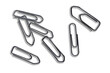 Seven paperclips isolated on the transparent background (with shadow)