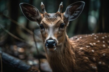 Canvas Print - We're going to feed a deer. Generative AI