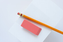 Eraser Pencil And Paper