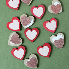 Poster - paper hearts on wood hearts